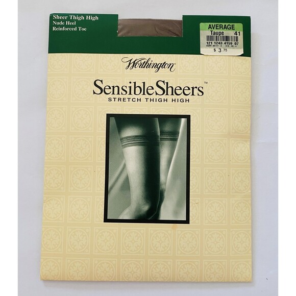 New Vintage Worthington Sensible Sheers High Waist Taupe Tights Size Average - Picture 1 of 3